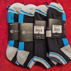 BILLABONG Men's no show socks Surf/Skate BRAND NEW size 7-11 (4 pair)